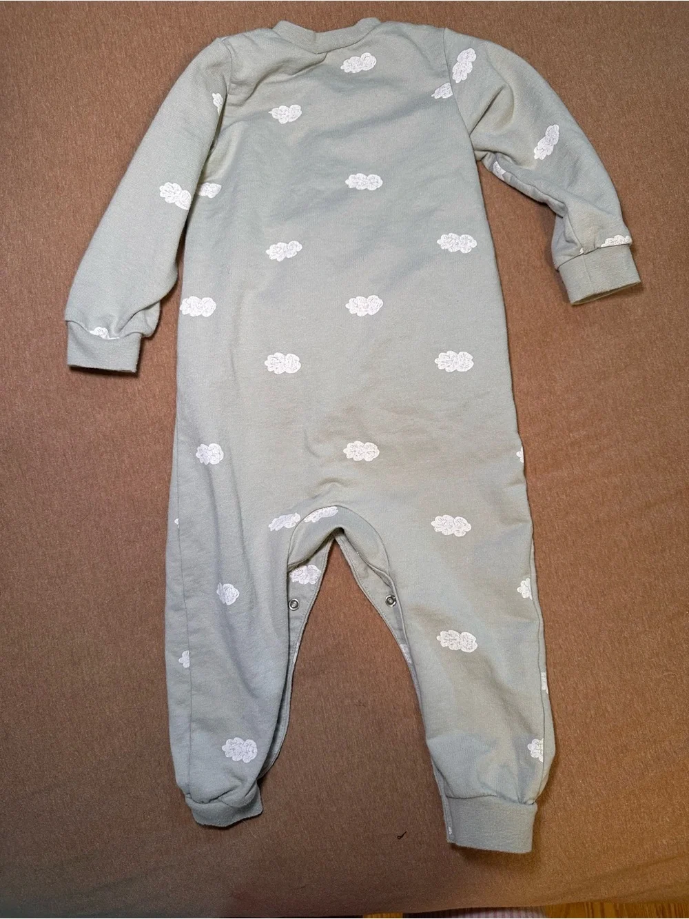 Kids Cloud-Print One-Piece Romper in Sage